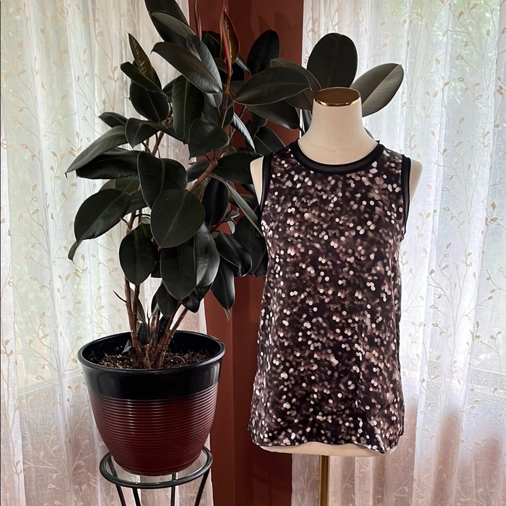 Rag & Bone Silk Flowy Tank | Black, White & Brown | Lightweight Luxe Sz [S]